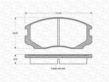 Тормозные колодки MAGNETI MARELLI для MITSUBISHI LANCER V (CB_A, CD_A, CE_A) 1.3 (CB1A)