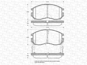 Тормозные колодки MAGNETI MARELLI для MITSUBISHI LANCER V (CB_A, CD_A, CE_A) 1.8 16V (CB5A)