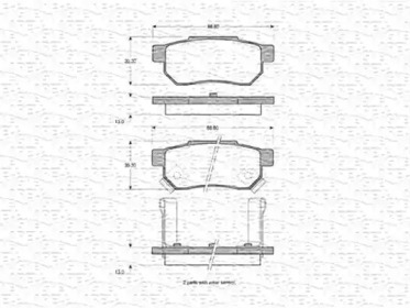 Тормозные колодки MAGNETI MARELLI для HONDA PRELUDE III (BA) 2.0 i EX 16V (BA2)