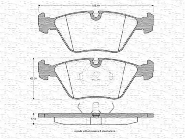 Тормозные колодки MAGNETI MARELLI для JAGUAR XJ (XJ40, XJ81) 6 3.2 24V