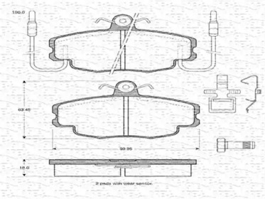 Тормозные колодки MAGNETI MARELLI для DACIA LOGAN (LS_) 1.6 (LSOB, LSOD, LSOF, LSOH)