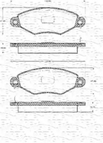 Тормозные колодки MAGNETI MARELLI для RENAULT KANGOO (KC0/1_) 1.4 (KC0C, KC0H, KC0B, KC0M)
