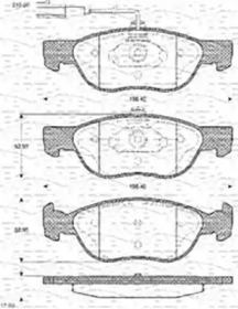 Тормозные колодки MAGNETI MARELLI для ALFA ROMEO 146 (930_) 1.9 JTD (930.B4B)