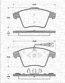 Дисковой тормозной механизм MAGNETI MARELLI для VW MULTIVAN V (7HM, 7HN, 7HF, 7EF, 7EM, 7EN) 1.9 TDI