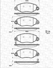 Тормозные колодки MAGNETI MARELLI для FORD TRANSIT c бортовой платформой/ходовая часть (FM_ _, FN_ _) 2.0 DI (F_E_, F_F_)