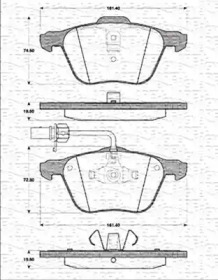 Дисковой тормозной механизм MAGNETI MARELLI для VW TRANSPORTER IV c бортовой платформой/ходовая часть (70XD) 1.9 TD