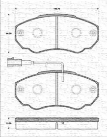 Дисковой тормозной механизм MAGNETI MARELLI для PEUGEOT BOXER автобус (244, Z_) 2.2 HDi