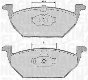 Тормозные колодки MAGNETI MARELLI для VW POLO (6R, 6C) 1.4 BiFuel