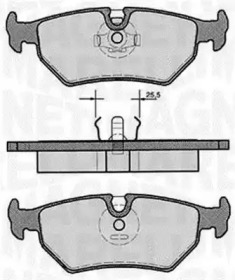Тормозные колодки MAGNETI MARELLI для JAGUAR XJ (XJ40, XJ81) 6 3.2 24V