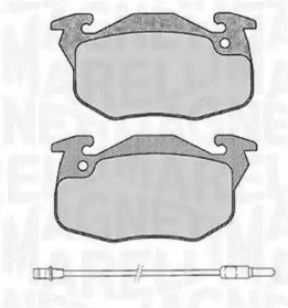 Тормозные колодки MAGNETI MARELLI для PEUGEOT 205 I (741A/C) 1.7 Diesel