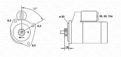 Стартер MAGNETI MARELLI для VW GOLF II (19E, 1G1) 1.8 i Cat Syncro