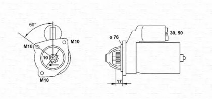 Стартер MAGNETI MARELLI для FORD ORION III (GAL) 1.6 i
