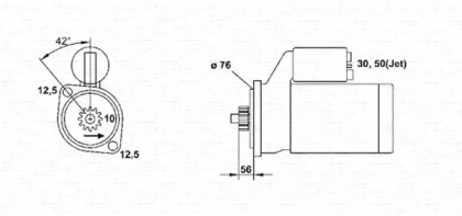 Стартер MAGNETI MARELLI для VW POLO (6N2) 1.4 TDI
