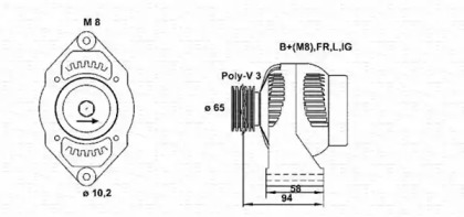Генератор MAGNETI MARELLI для HONDA ACCORD III (CA) 2.0 i 16V (CA5)