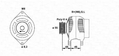 Генератор MAGNETI MARELLI для MITSUBISHI SPACE WAGON (D0_V/W) 2.0 4WD (D08W)