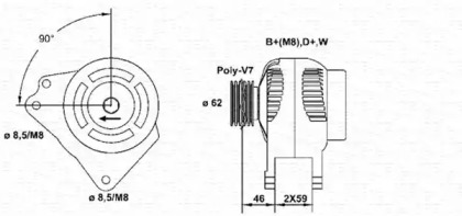 Генератор MAGNETI MARELLI для ALFA ROMEO 164 (164_) 3.0 24V (164.K1)