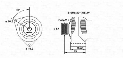 Генератор MAGNETI MARELLI для ALFA ROMEO 146 (930_) 1.7 i.e. 16V (930.B1)