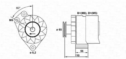 Генератор MAGNETI MARELLI для VW GOLF II (19E, 1G1) 1.8 i Cat Syncro