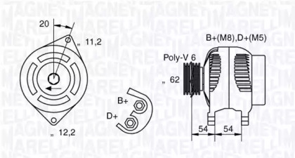 Генератор MAGNETI MARELLI для ALFA ROMEO 146 (930_) 2.0 16V Quadrifoglio (930.B5)