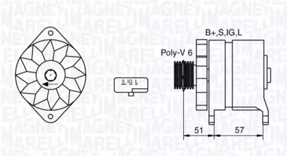 Генератор MAGNETI MARELLI для DAEWOO REZZO (KLAU) 2.0