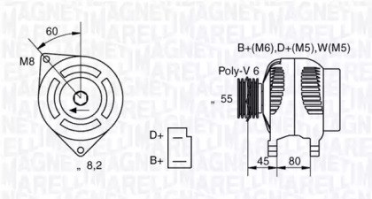 Генератор MAGNETI MARELLI для ALFA ROMEO AR 8 c бортовой платформой/ходовая часть (280_) 2.5 D