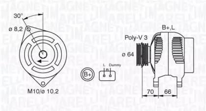 Генератор MAGNETI MARELLI для RENAULT KANGOO (KC0/1_) 1.4 (KC0C, KC0H, KC0B, KC0M)