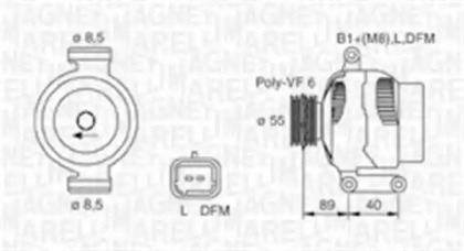 Генератор MAGNETI MARELLI для RENAULT KANGOO (KC0/1_) 1.4 (KC0C, KC0H, KC0B, KC0M)