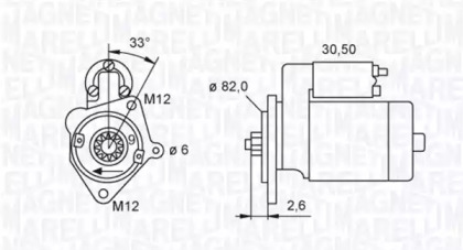 Стартер MAGNETI MARELLI для AUDI A4 Avant (8K5, B8) 2.0 TDI quattro