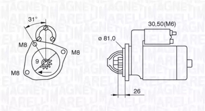 Стартер MAGNETI MARELLI для PEUGEOT BOXER автобус (244, Z_) 2.8 HDi