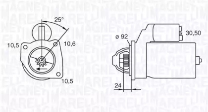 Стартер MAGNETI MARELLI для FORD TRANSIT Фургон (E_ _) 2.5 DI (EAL, EAS)