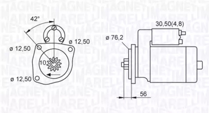 Стартер MAGNETI MARELLI для VW MULTIVAN V (7HM, 7HN, 7HF, 7EF, 7EM, 7EN) 2.0