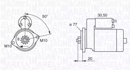 Стартер MAGNETI MARELLI для MITSUBISHI SPACE WAGON (D0_V/W) 2.0 4WD (D08W)