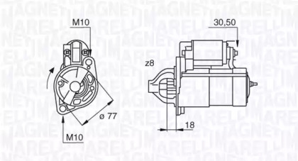 Стартер MAGNETI MARELLI для KIA SORENTO I (JC) 2.4