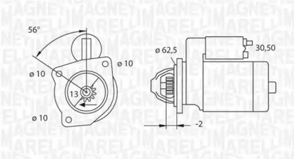 Система стартера MAGNETI MARELLI для PEUGEOT BOXER автобус (244, Z_) 2.0 HDi