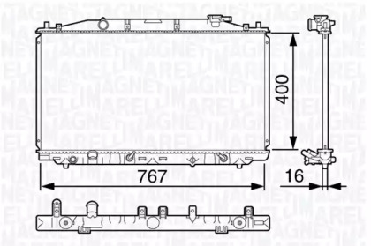 Водяной радиатор MAGNETI MARELLI для HONDA ACCORD VIII универсал (CW) 2.4 i (CW2)