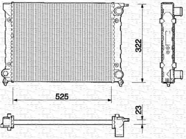 Водяной / масляный радиатор MAGNETI MARELLI для VW GOLF II (19E, 1G1) 1.8 i Cat Syncro
