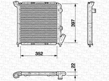 Водяной / масляный радиатор MAGNETI MARELLI для RENAULT SUPER 5 (B/C40_) 1.4 (B/C40J)