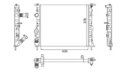 Водяной / масляный радиатор MAGNETI MARELLI для NISSAN KUBISTAR (X76) 1.2 16V