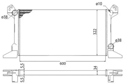 Водяной радиатор MAGNETI MARELLI для FORD TRANSIT TOURNEO 2.5 DI