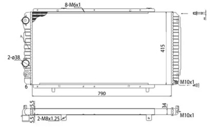 Водяной / масляный радиатор MAGNETI MARELLI для PEUGEOT BOXER автобус (244, Z_) 2.2 HDi