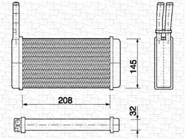 Салонный теплообменник MAGNETI MARELLI для FORD TRANSIT Фургон (V_ _) 2.4 D (VVS)