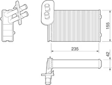 Салонный теплообменник MAGNETI MARELLI для VW GOLF III (1H1) 1.8 Syncro (1HX1)