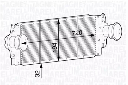 Охладитель наддувочного воздуха (интеркулер) MAGNETI MARELLI для VW MULTIVAN V (7HM, 7HN, 7HF, 7EF, 7EM, 7EN) 1.9 TDI