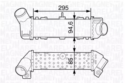 Охладитель наддувочного воздуха (интеркулер) MAGNETI MARELLI для VW CADDY II Variant (9K9B) 1.9 TDI