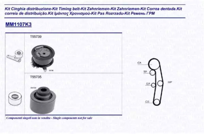 Комплект ремней ГРМ MAGNETI MARELLI для VW MULTIVAN V (7HM, 7HN, 7HF, 7EF, 7EM, 7EN) 1.9 TDI